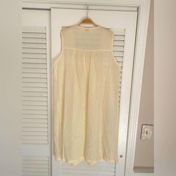 NWOT Rare VTG HTF 1950’s Embroidery Lace Cotton Nightgown Smocked Yellow L - Picture 3 of 13